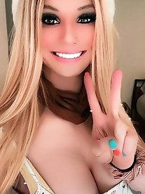 SuzieXXs BDSM play in a parking lot, dressed as a sissy slut in red