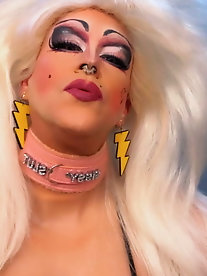 Slender t-girl babes take off sexy bra