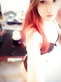 Horny shemale Bella Atrix gets fucked by a fucking machine