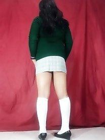 Alana as a femboy schoolgirl, part 2.
