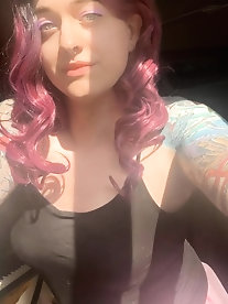 Charming shemale GF is revealing her tits