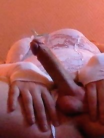 Tranny in white outfit