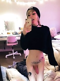 Fascinating tgirl harlot is playing herself