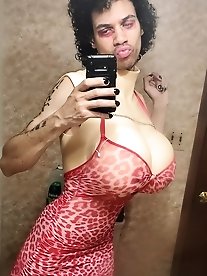 Femboy Bulge Showing with Sissy Panties in a series of images