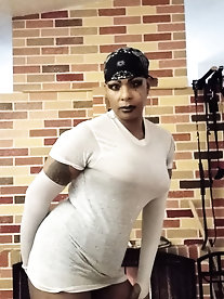 Shemale babe is taking off her clothes for money