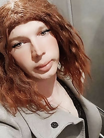 Nasty ladyboy hooker is touching herself